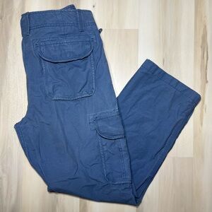 L.L.Bean Men's 32x30 Natural Fit Blue Cargo Pants 100% Cotton Utility Zipper